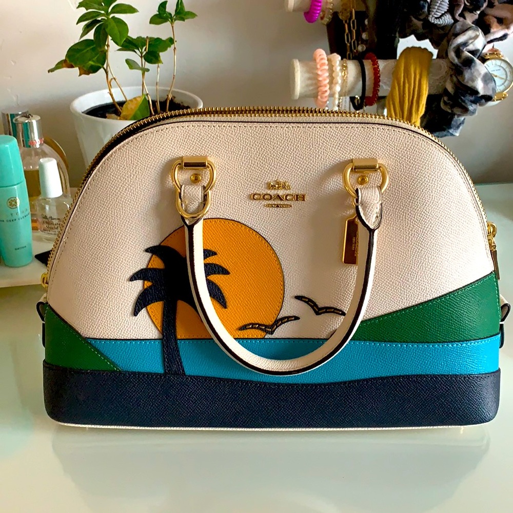 COACH KATY SATCHEL WITH SUNSET MOTIF